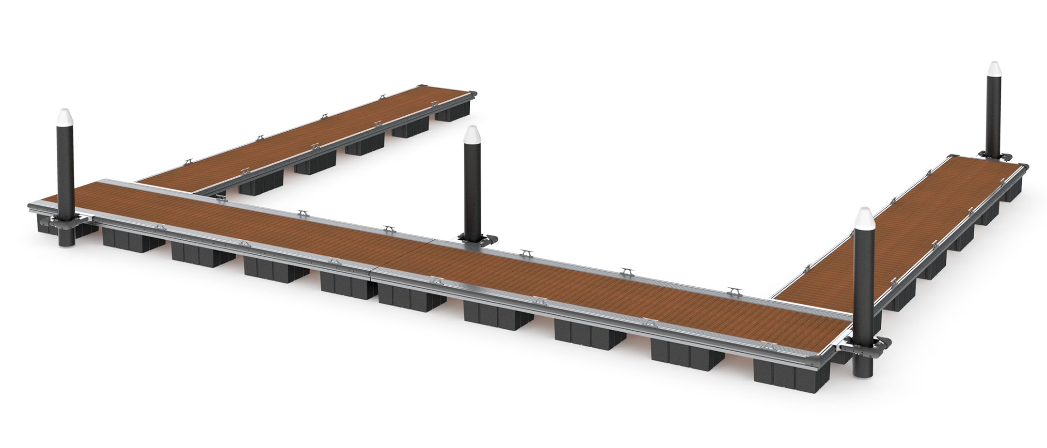 3D rending of Great Lakes floating dock system