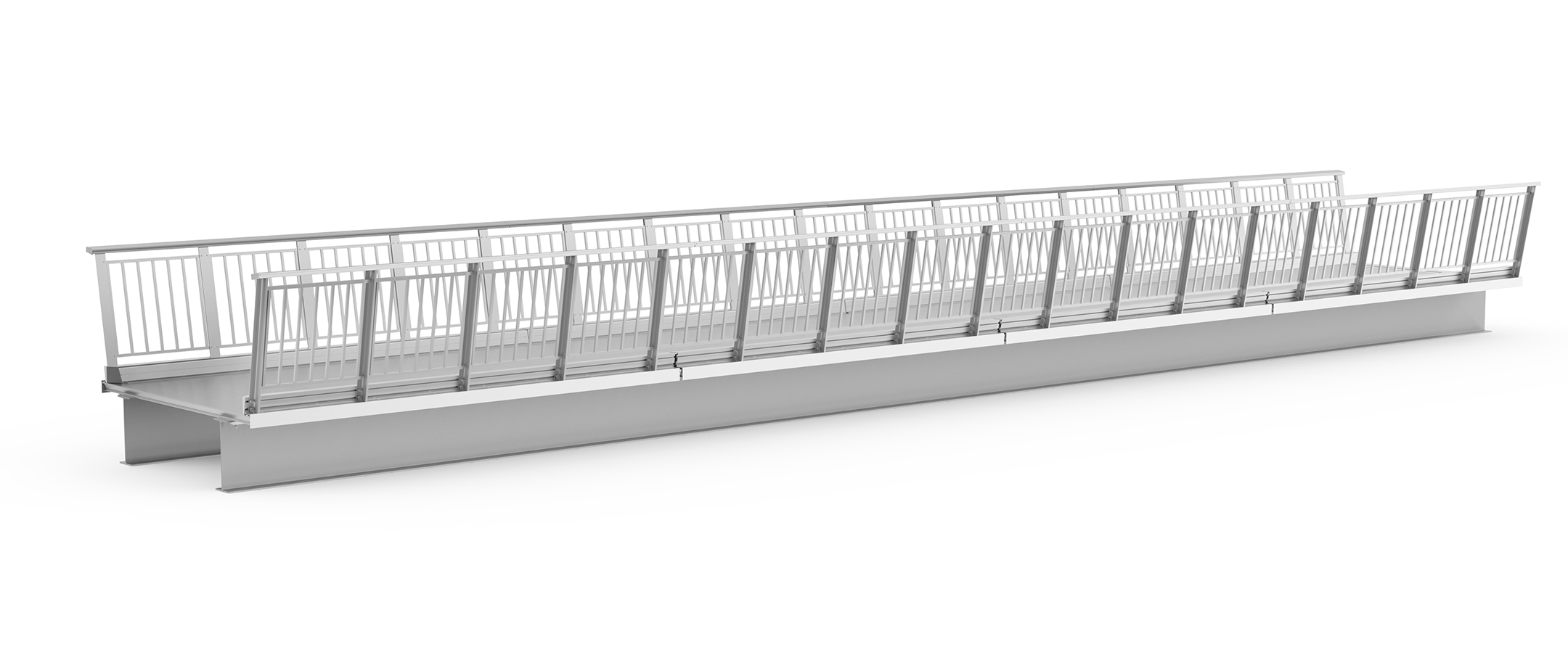 3D rendering of bridge with GuarDECK weld-free aluminum bridge decking
