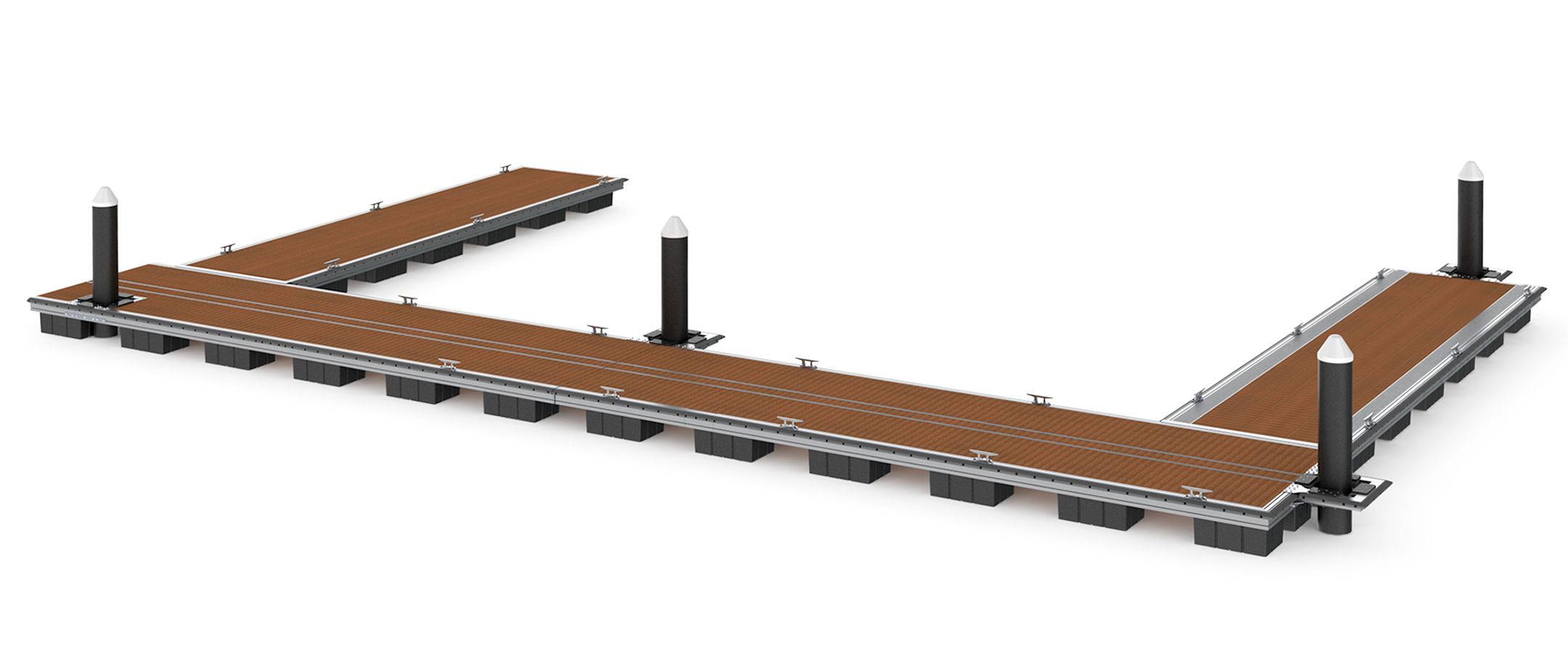3D rendering of Tri-Ocean floating dock system