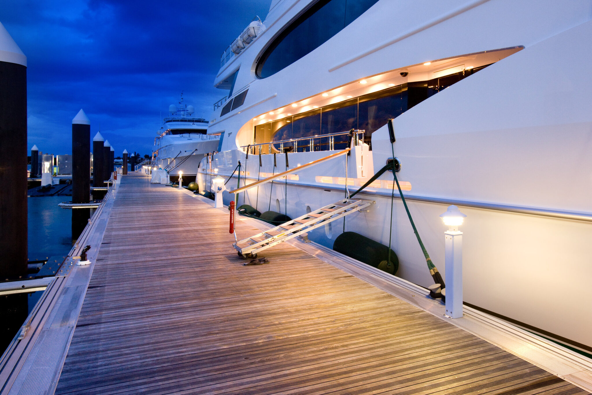 Upscale aluminum marina, Old Port Cove, Florida