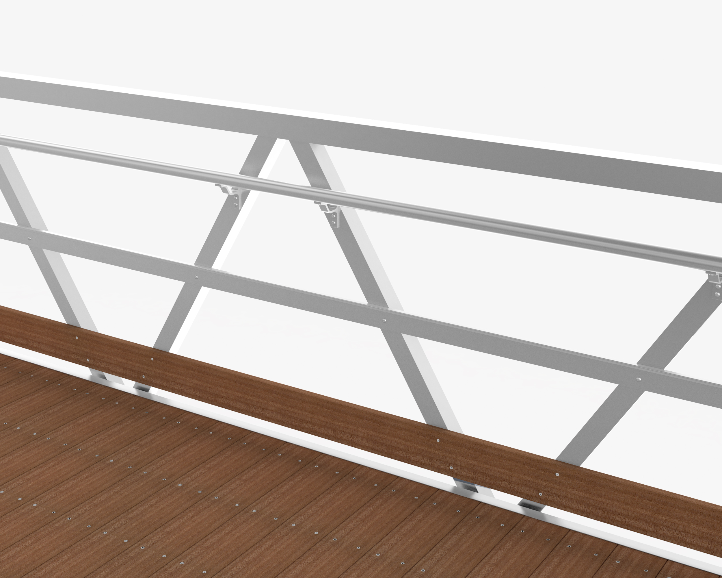 Standard 42 inch guardrails with midrails for custom gangway