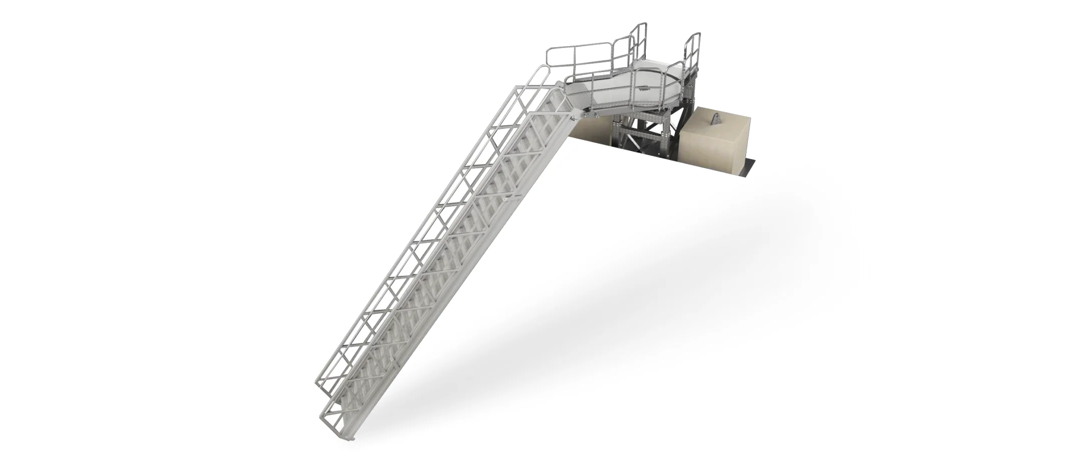 Aluminum Ladder Gangway with Turning Table ISO 7061